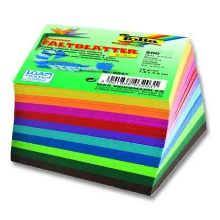 Folia Faltblätter Mini 7,5 x 7,5cm, 500 Blatt, 10 Farben