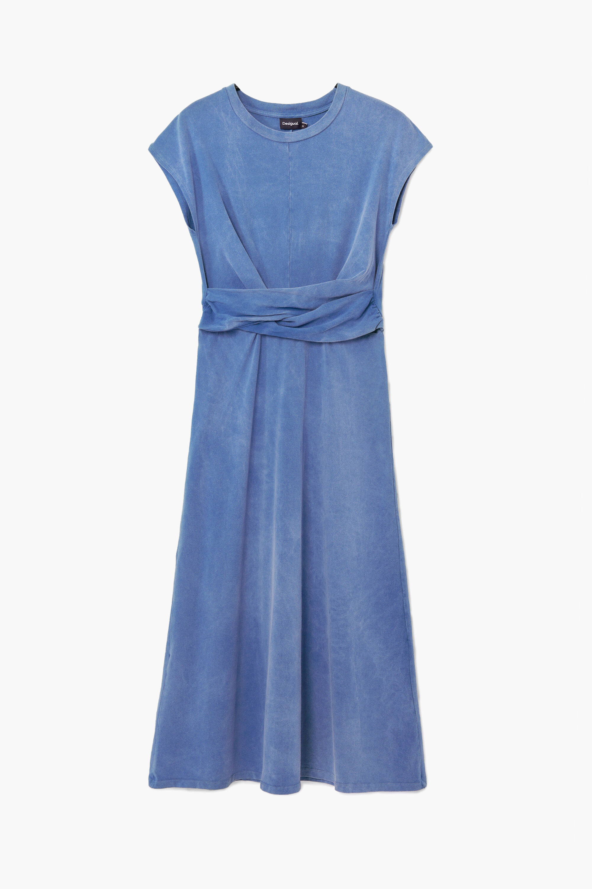 vestido midi franzido
