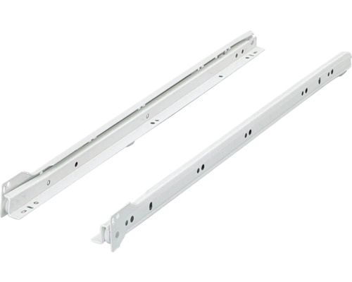 Ladegeleider, gedeeltelijk uittrekbaar, rolladegeleider, 250 mm, wit, 2 stuks