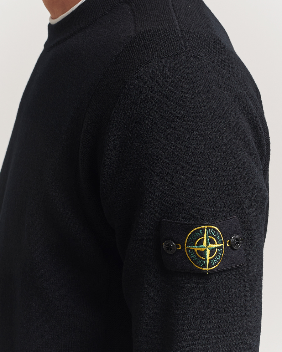 Stone Island Stretch Wool Knitted Jumper Black
