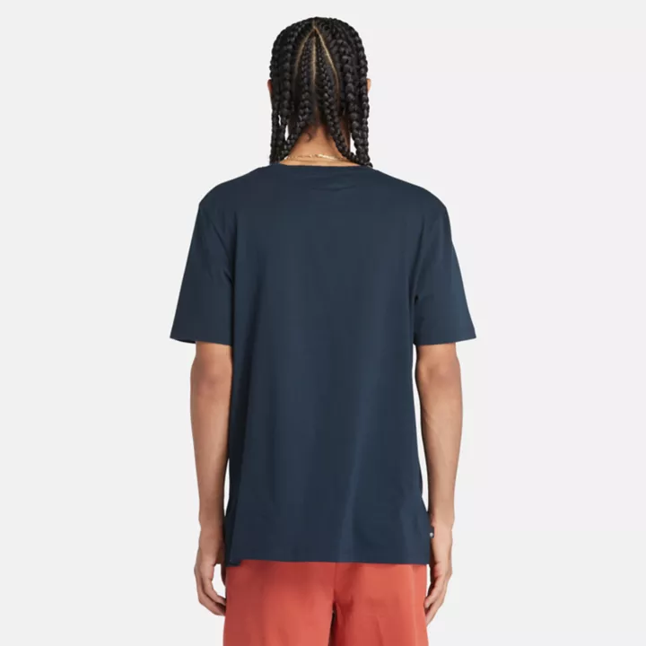 T-shirt à logo bloc pour homme en bleu marine