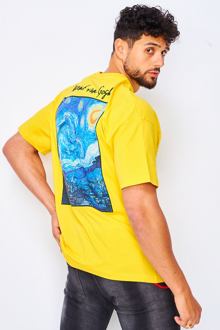 T-shirt jaune Van Gogh : La nuit étoilée