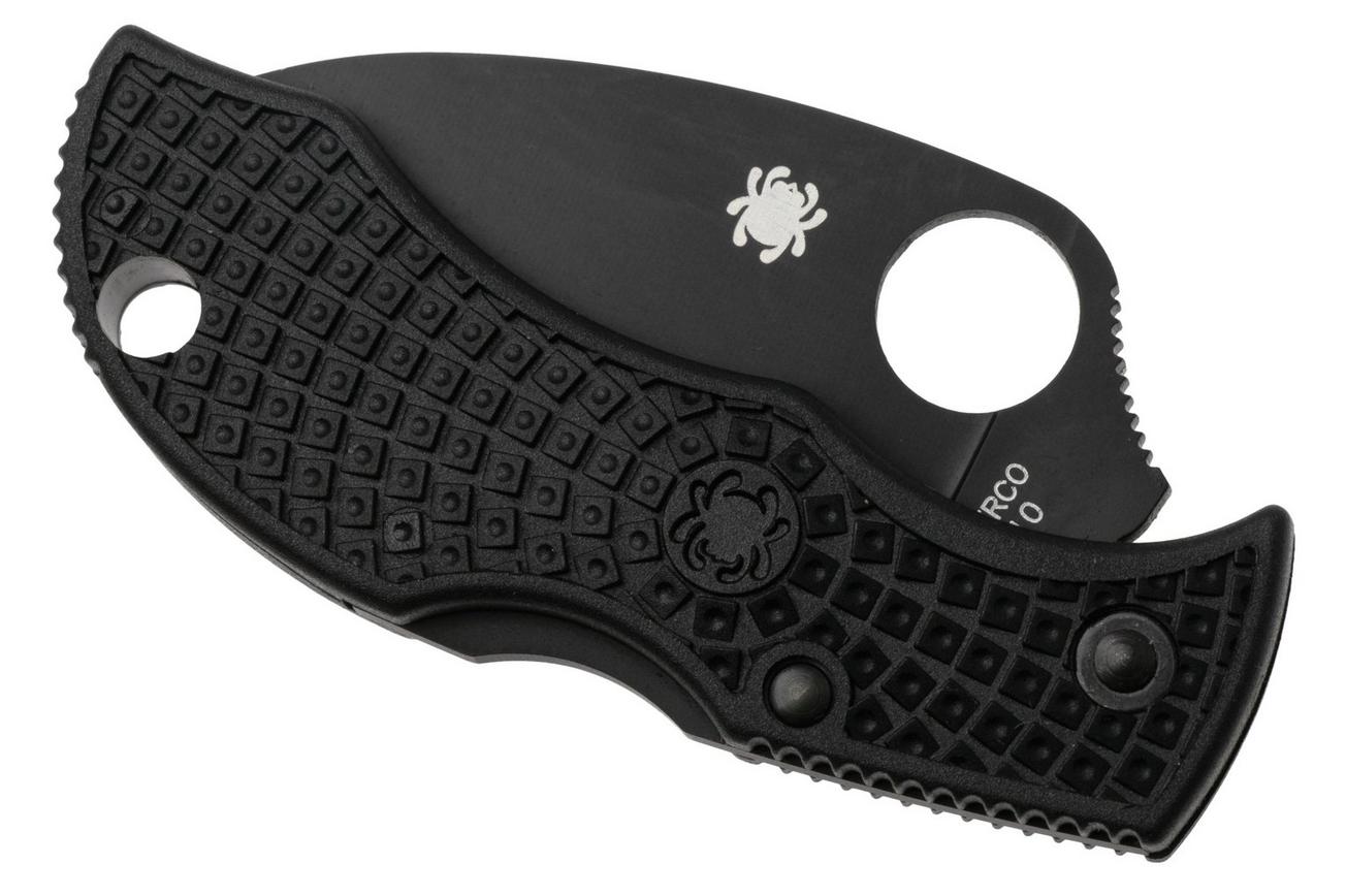 Spyderco Manbug Wharncliffe Black MBKWSBK Black FRN serrated zakmes