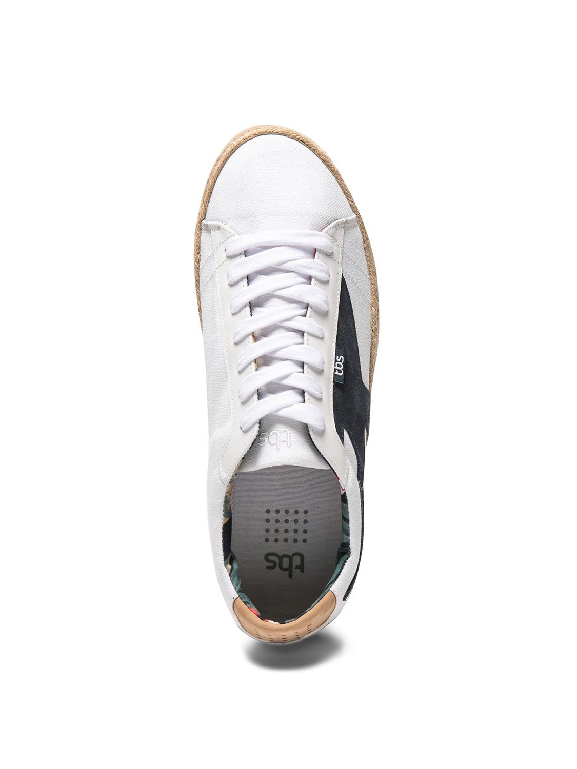 Tennis Homme En Toile Blanche Et Marine