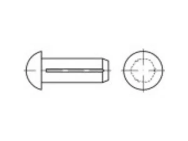 TOOLCRAFT 136507 Halvrundt rillet søm (Ø x L) 2 mm x 3 mm Stål 500 stk