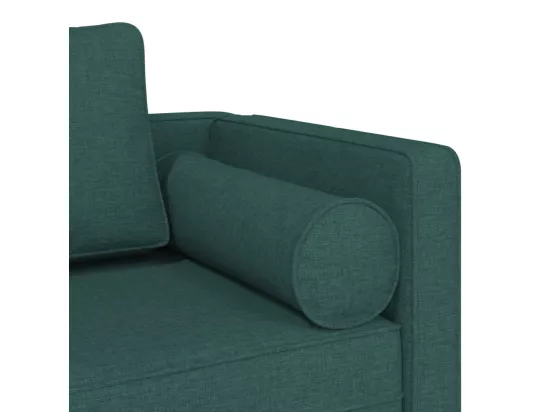 Prolenta Premium - Chaise longue avec coussins vert foncé tissu