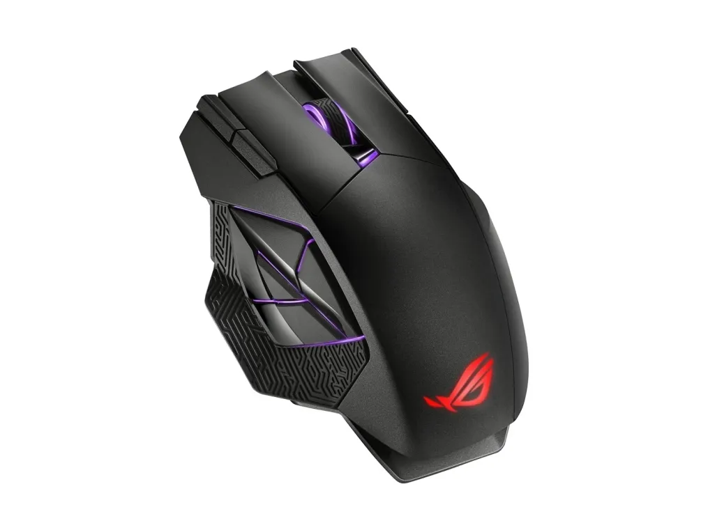 ASUS ROG Spatha X - Mus - højrehåndet - optisk - 12 knapper - trådløs, kablet - USB, 2.4 GHz - sort