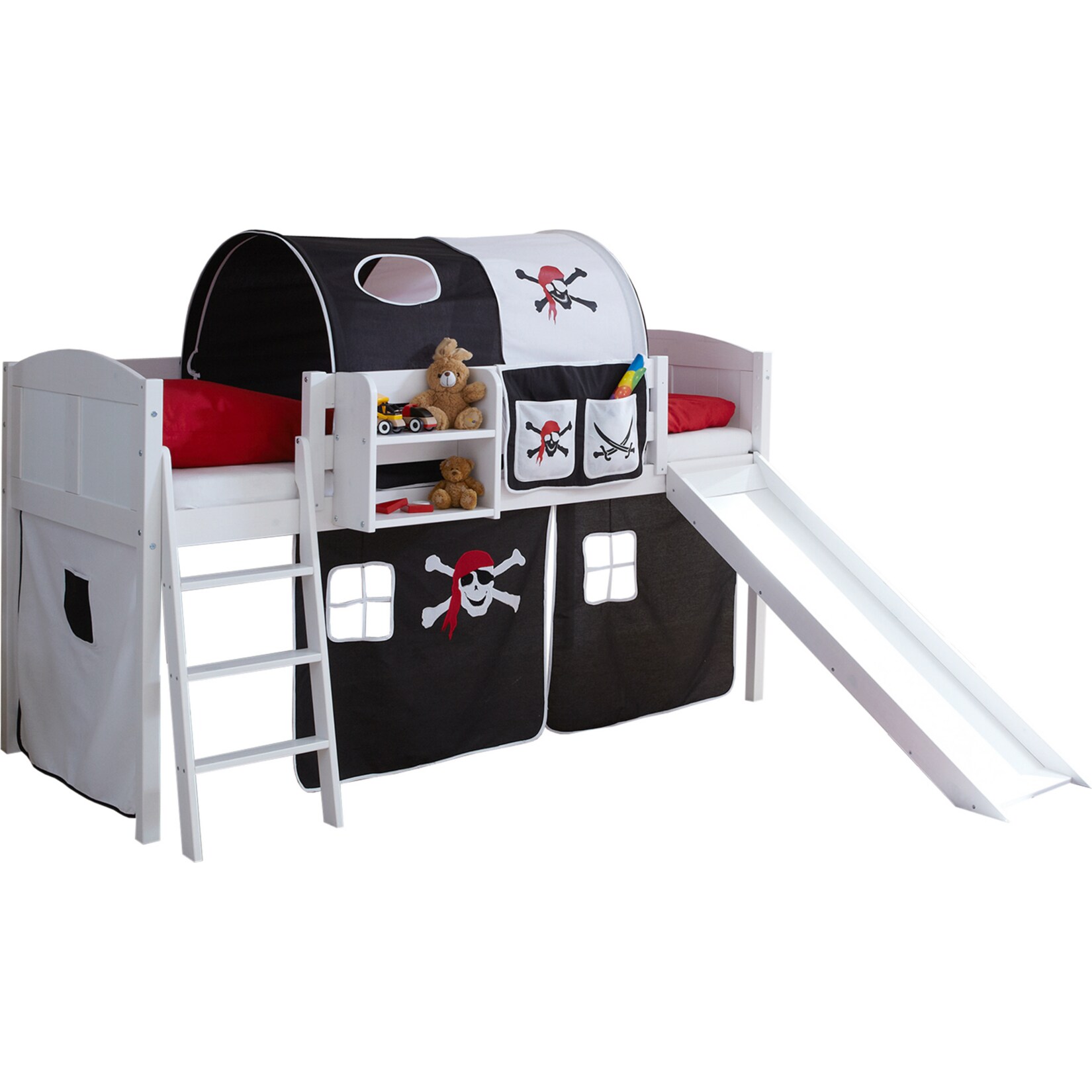 TiCAA Hochbett mit Rutsche Rutschbett 