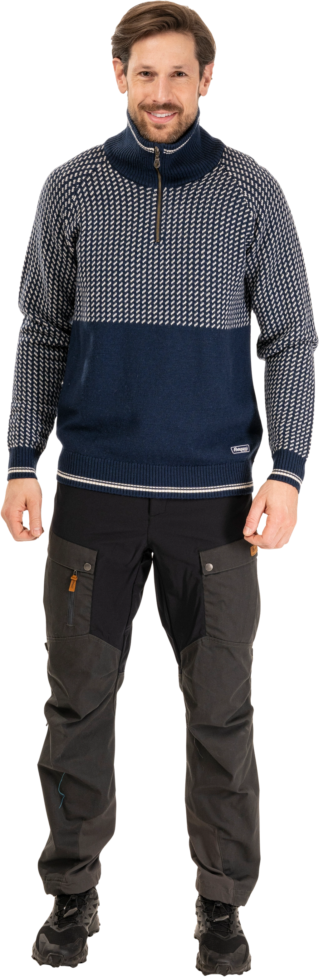 Alvdal Wool Half Zip Navy / Vanilla White