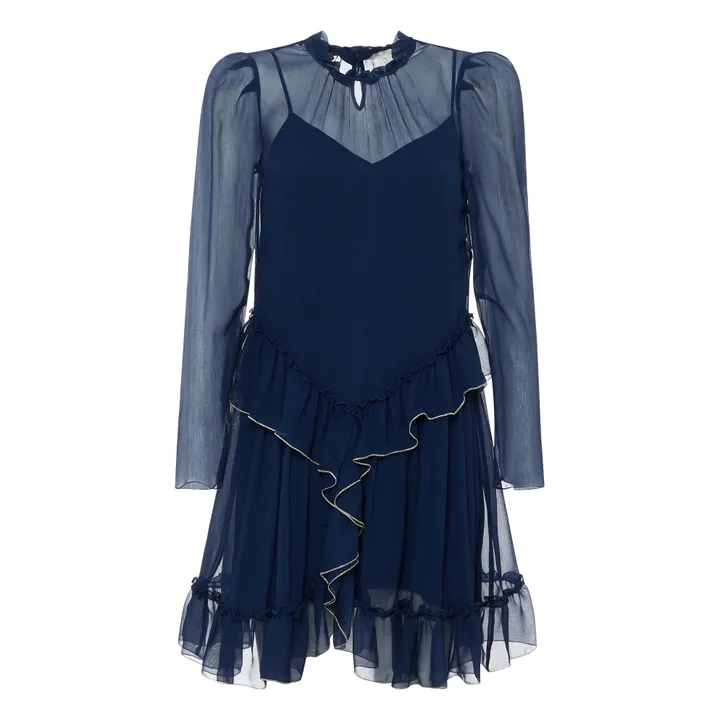 See by Chloé Robe Courte Soie | Bleu marine