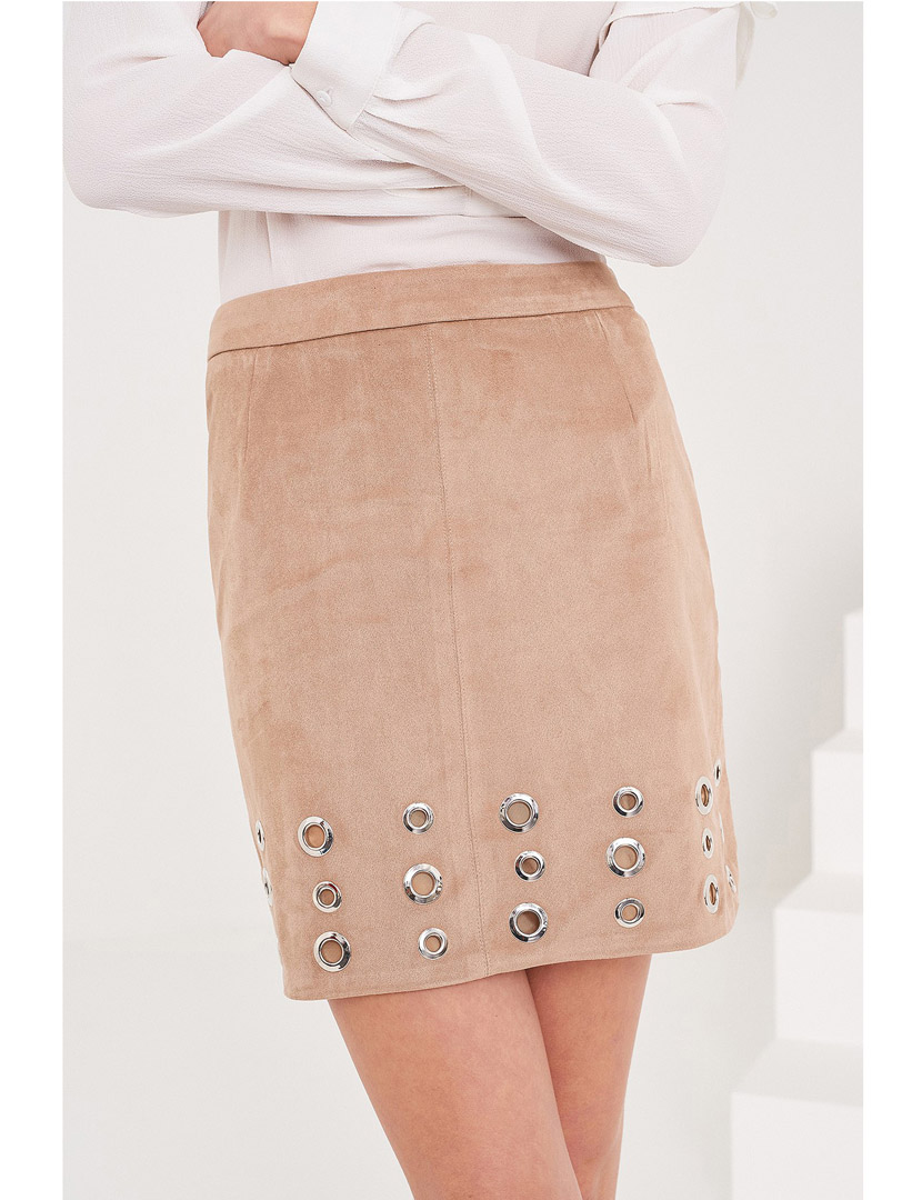 Short Skirt Lady Beige