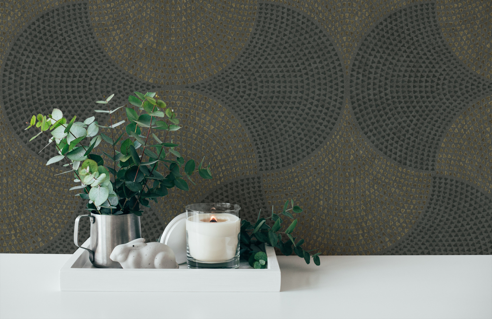 Vliestapete - grau-metallic- Grafik - 10 Meter