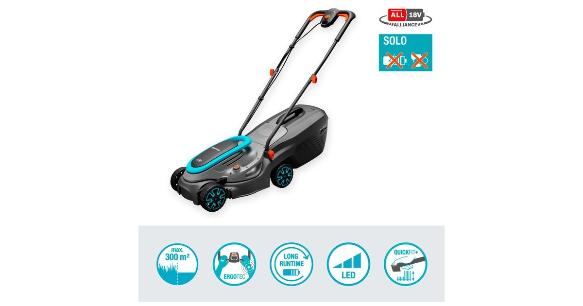GARDENAAccugrasmaaier PowerMax 32/18V P4A solo  (Zwart/grijs, Accu en oplader niet inbegrepen,  POWER FOR ALL ALLIANCE)