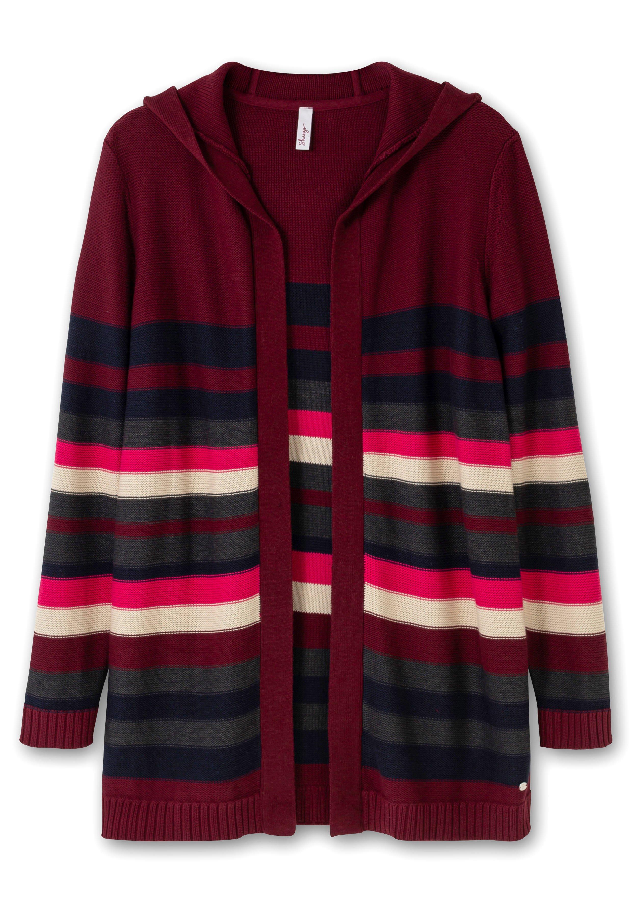 Strickjacke mit Kapuze, im Linksstrick