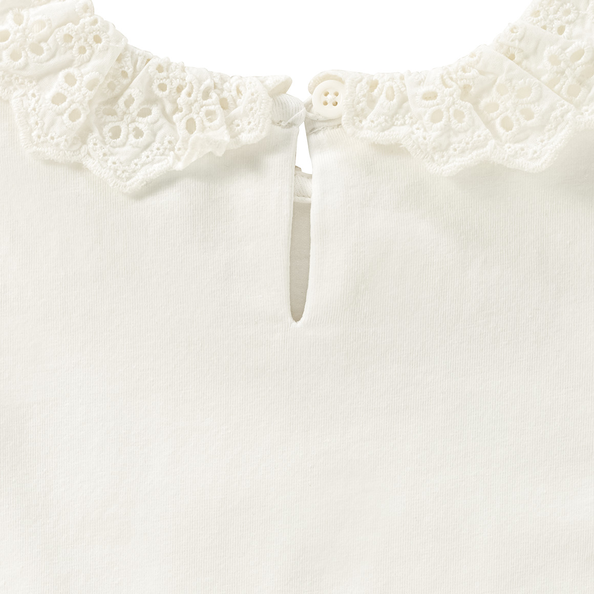 Topomini Baby Langarmshirt mit Spitzenkragen weiss