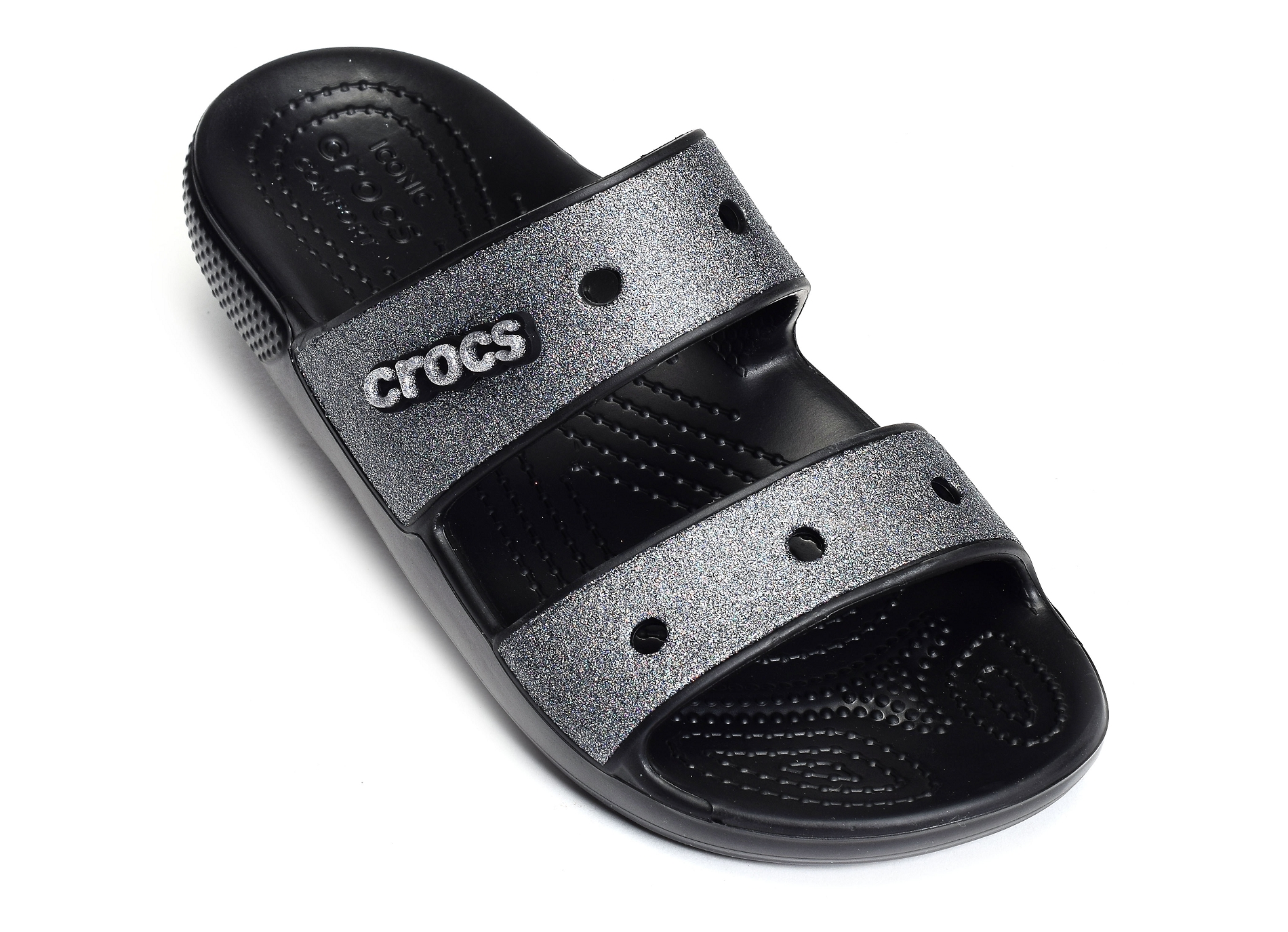 Classic crocs glitter ii sandal noir argent