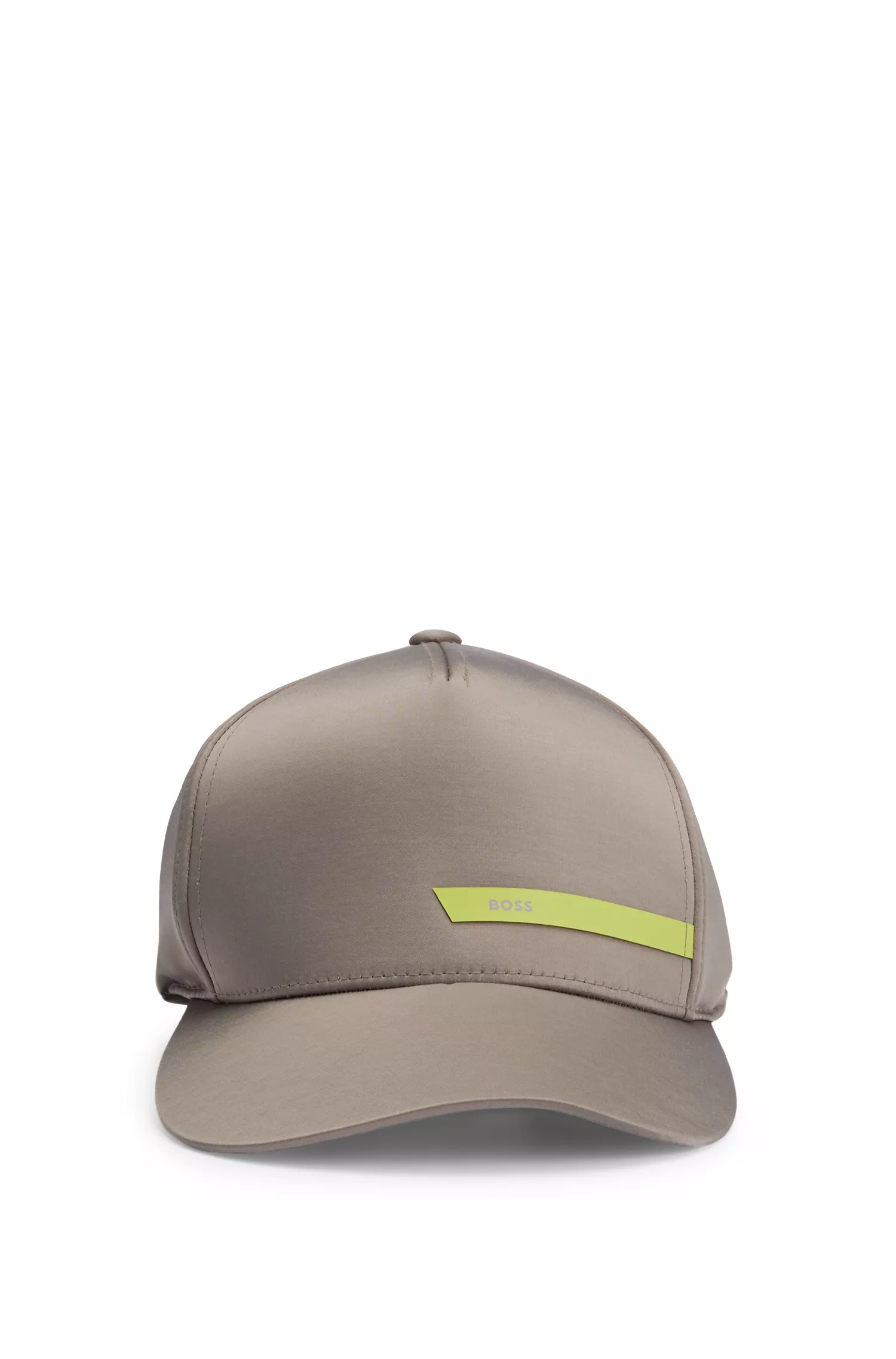Boné BOSS verde-acetinado com faixa com o logotipo