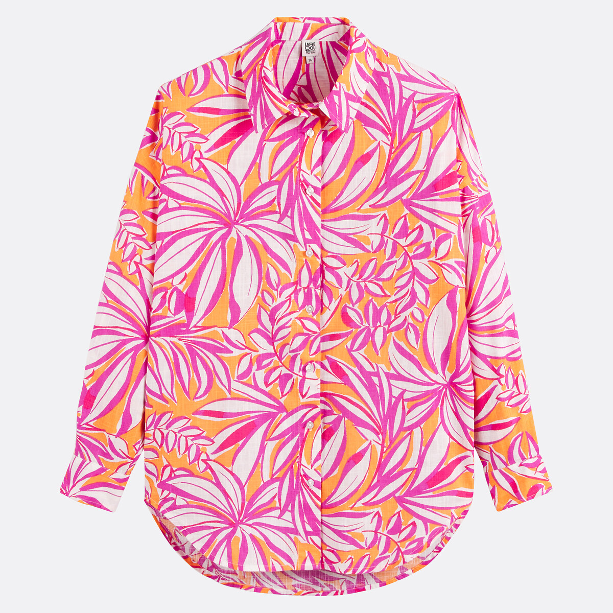COLEÇÕES LA REDOUTE<br>Camisa oversized estampada, modelo exclusivo APOLLINE