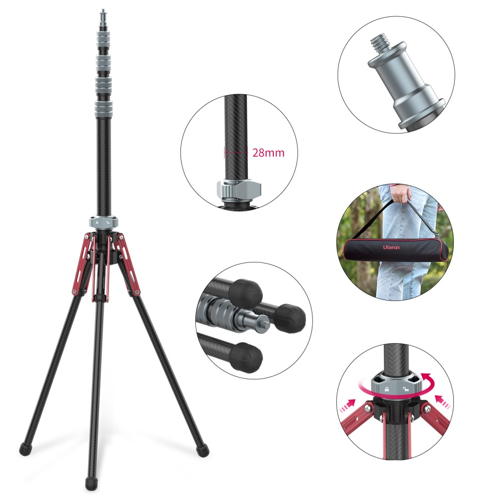 (194cm) Karbonfaser Foto / Video Tripod Stativ Halterung für DSLR Kamera / GoPro / Insta360   1/4