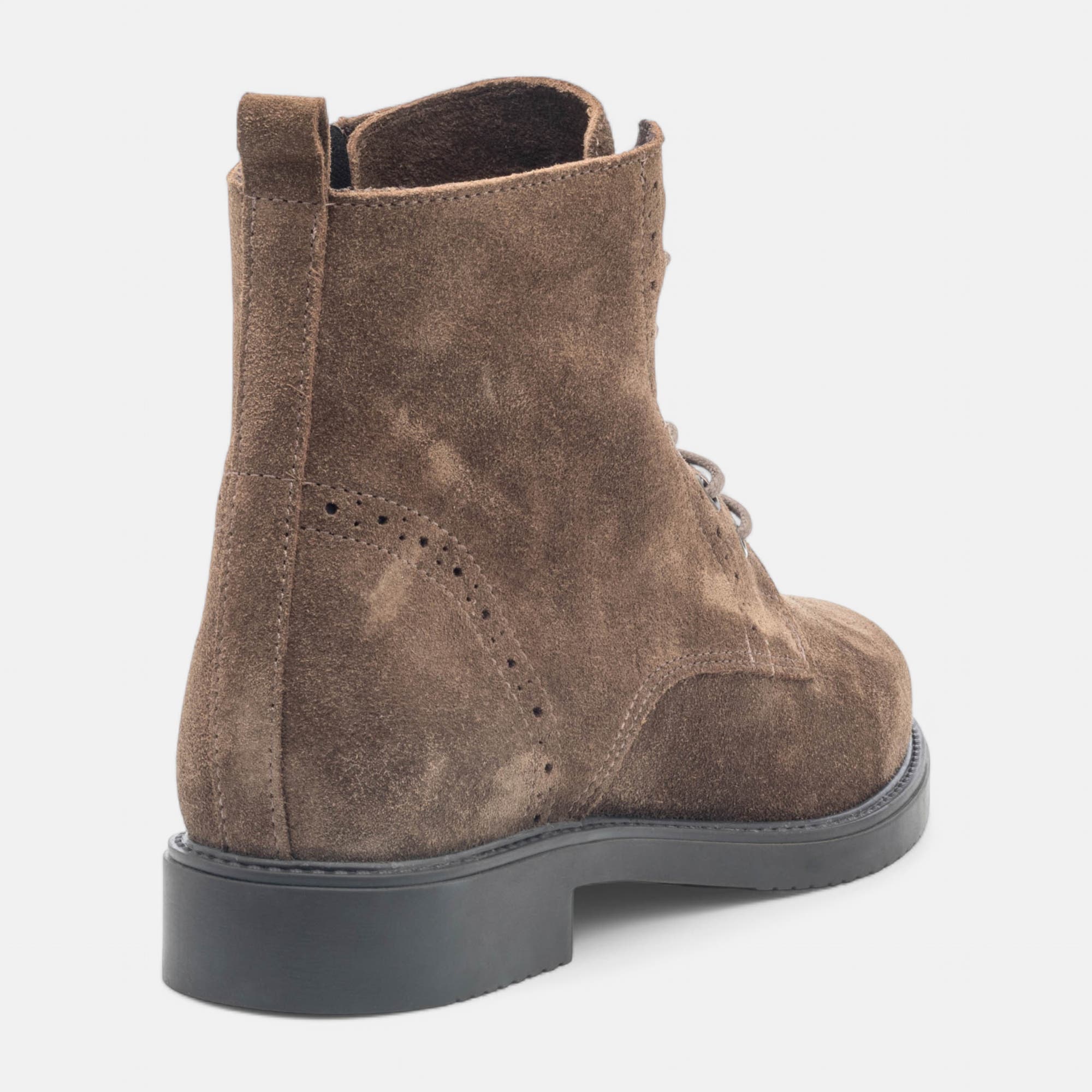 Bottines à lacets Femme en cuir taupe