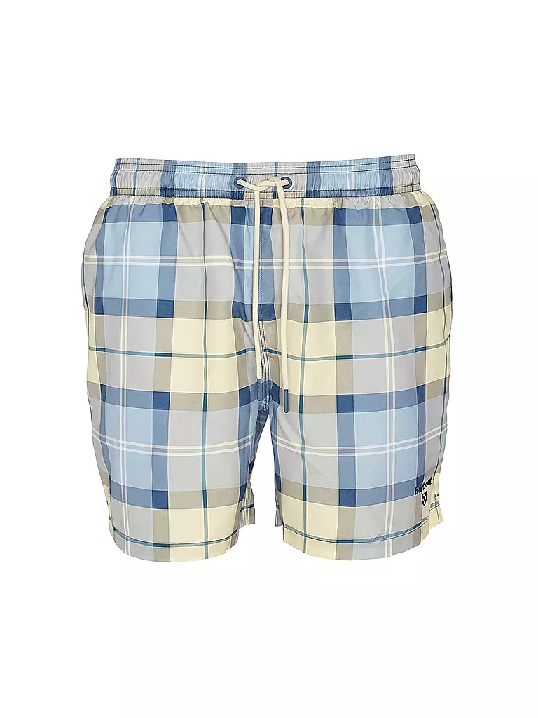 BARBOUR Badeshorts TARTAN STAPLE hellblau