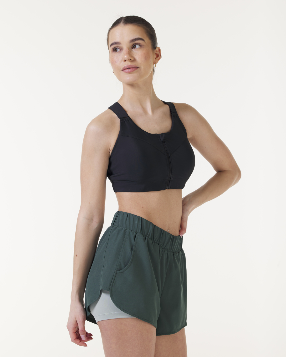 LEVITY High Support Front Zip Bra Black