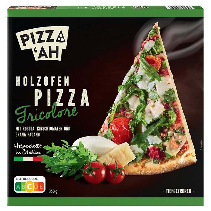 PIZZ‘AH Holzofen Pizza 350 g, Tricolore