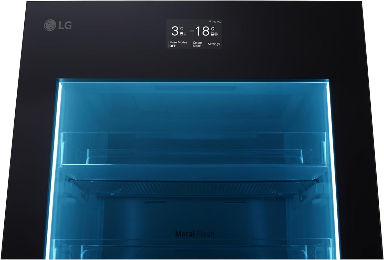 LG GBG719MDNN Kühl-Gefrierkombination – 352 L, MoodUp mit einstellbaren Farbänderungen, InstaView, Musik Kollektion, LCD-Display, Total No-Frost, 10 Jahre Kompressorgarantie, Energieklasse D
