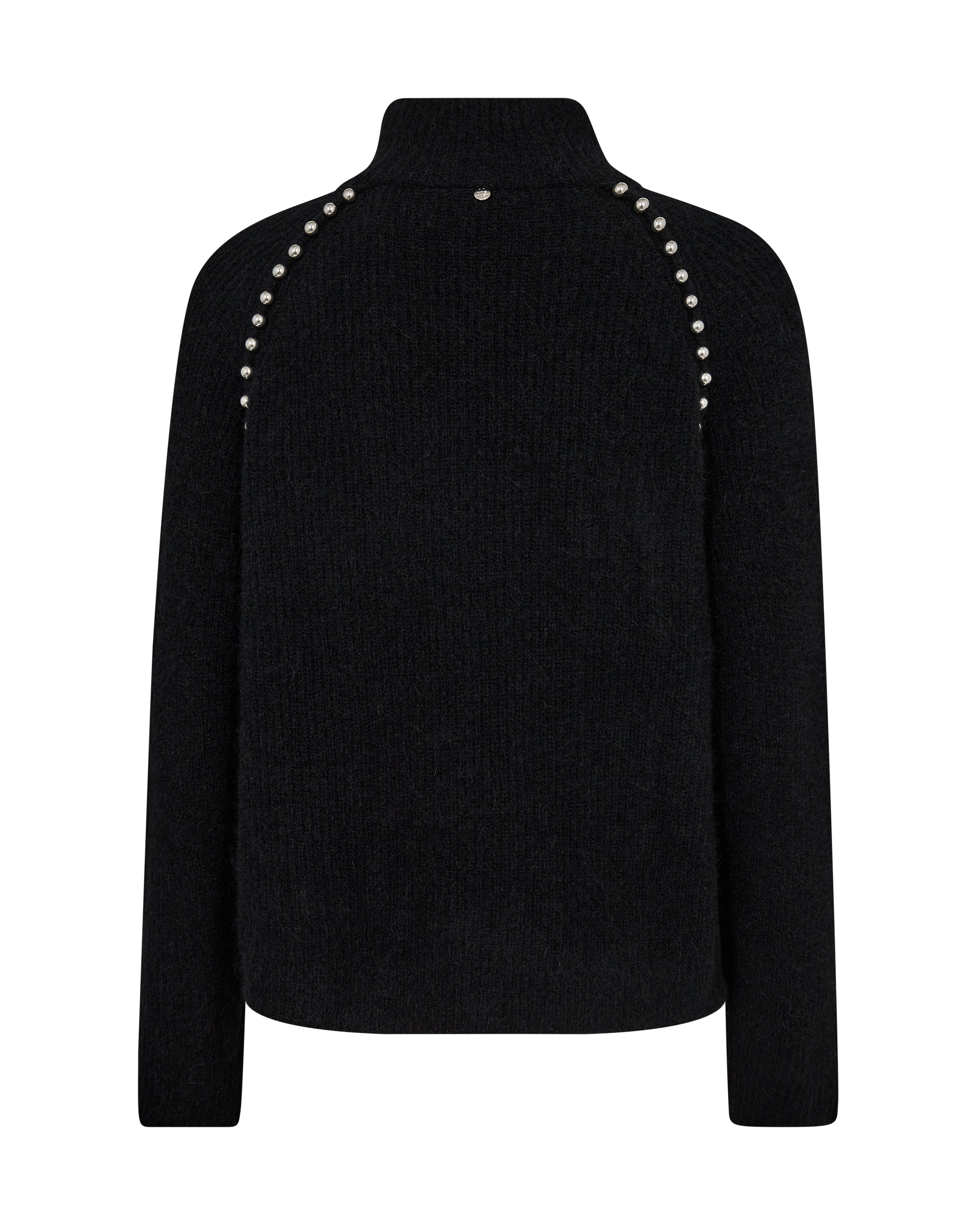 Mos Mosh  Zora Bead turtleneck striktrøje - sort