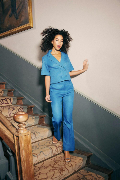 Lofty Manner blauwe dames blouse