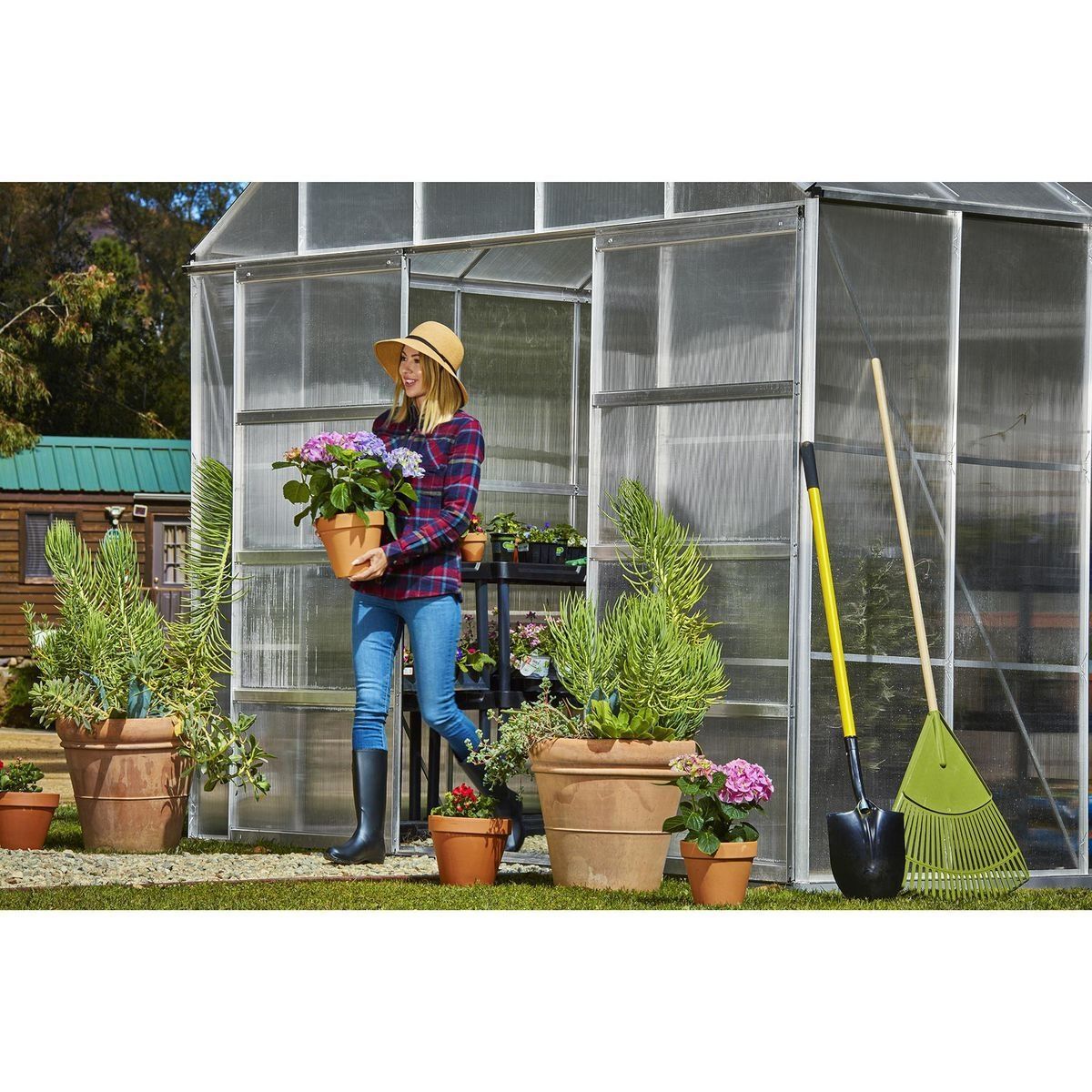 Harborfreight-10 ft. x 12 ft. Greenhouse with 4 Vents