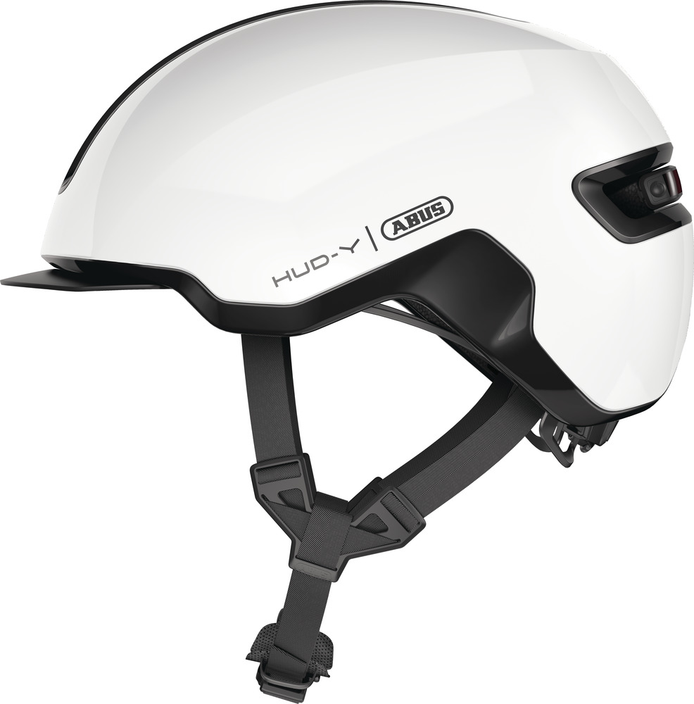 ABUS HUD-Y cykelhjelm LED Shiny White