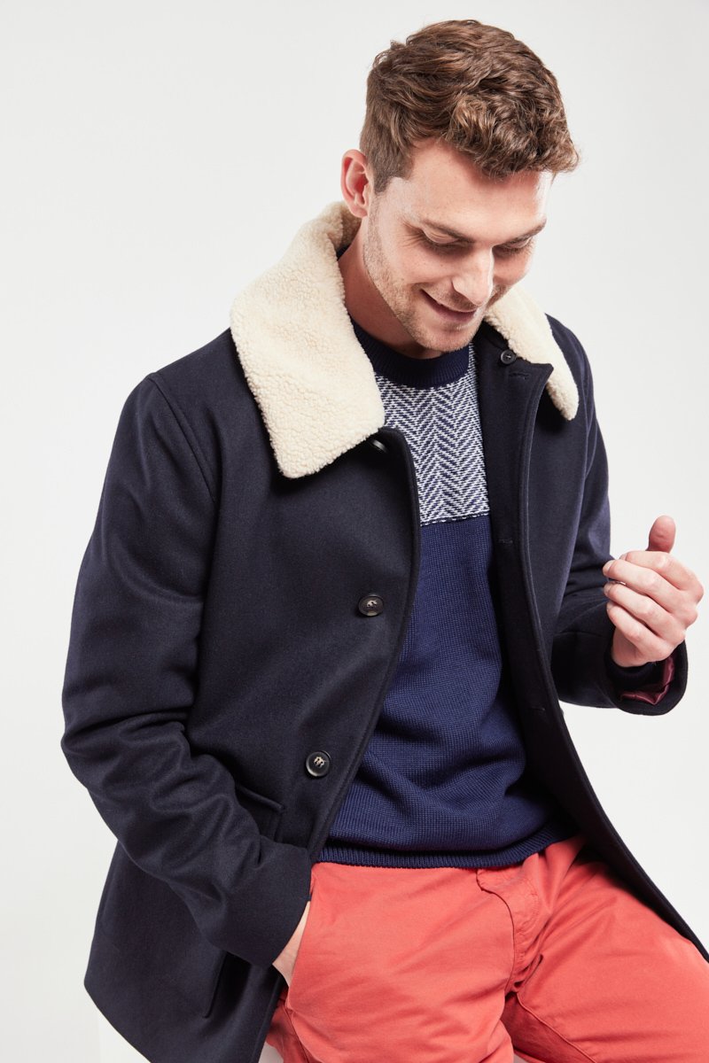 Caban col sherpa - drap de laine
