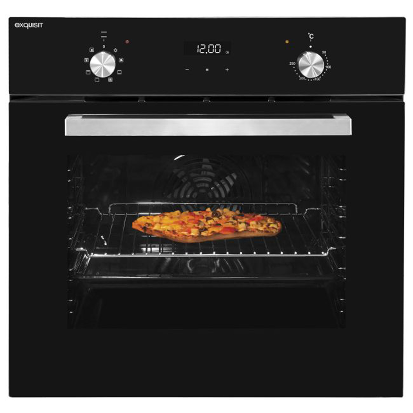EXQUISIT Einbau-Backofen EBE 657-2H - schwarz - A