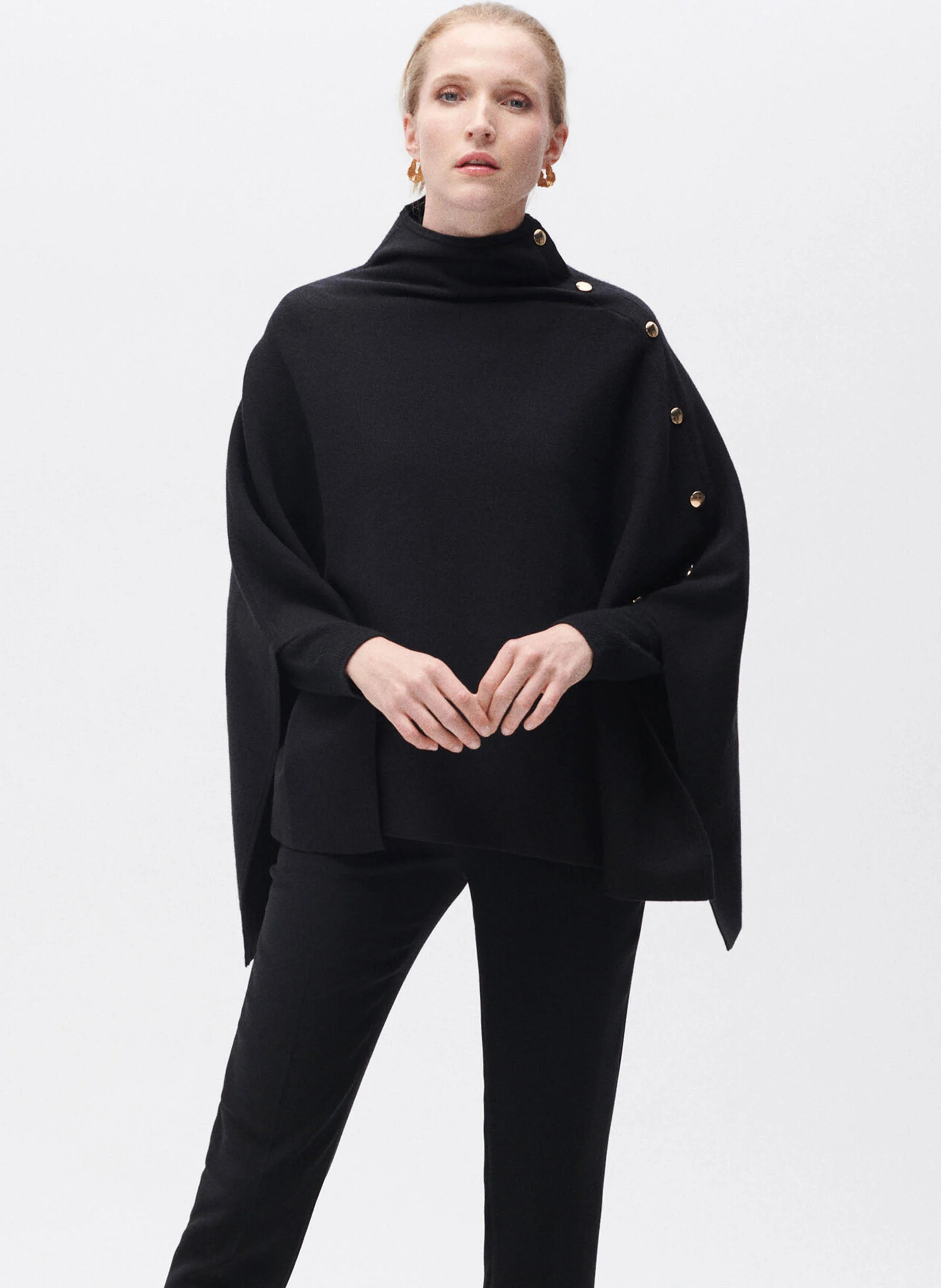 HELVIRA - Poncho col montant | Noir