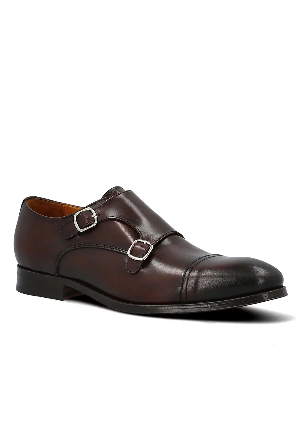 DOUBLE BOUCLE VITTORE CUIR MARRON