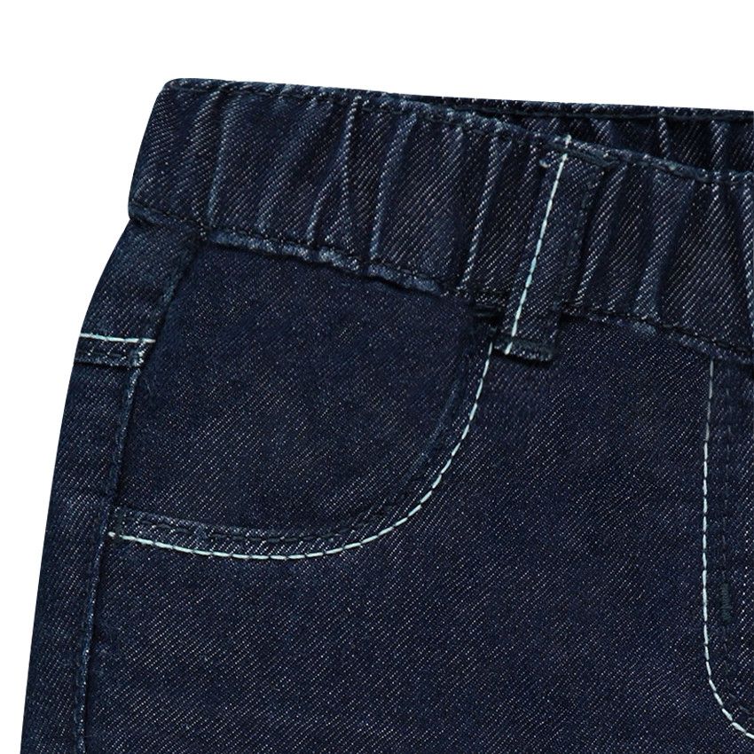 Jeans loose à taille élastiquée - Bleu stone