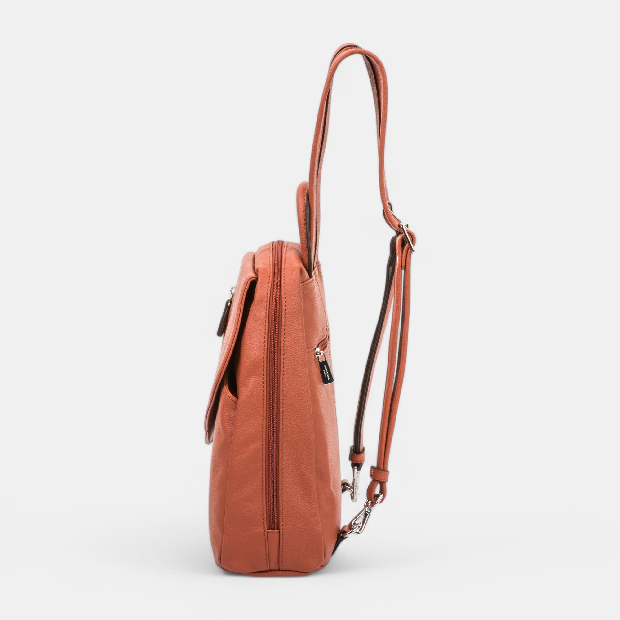 Sac à dos en cuir orange