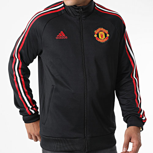 Veste Zippée A Bandes Manchester United FC DNA HE6671 Noir