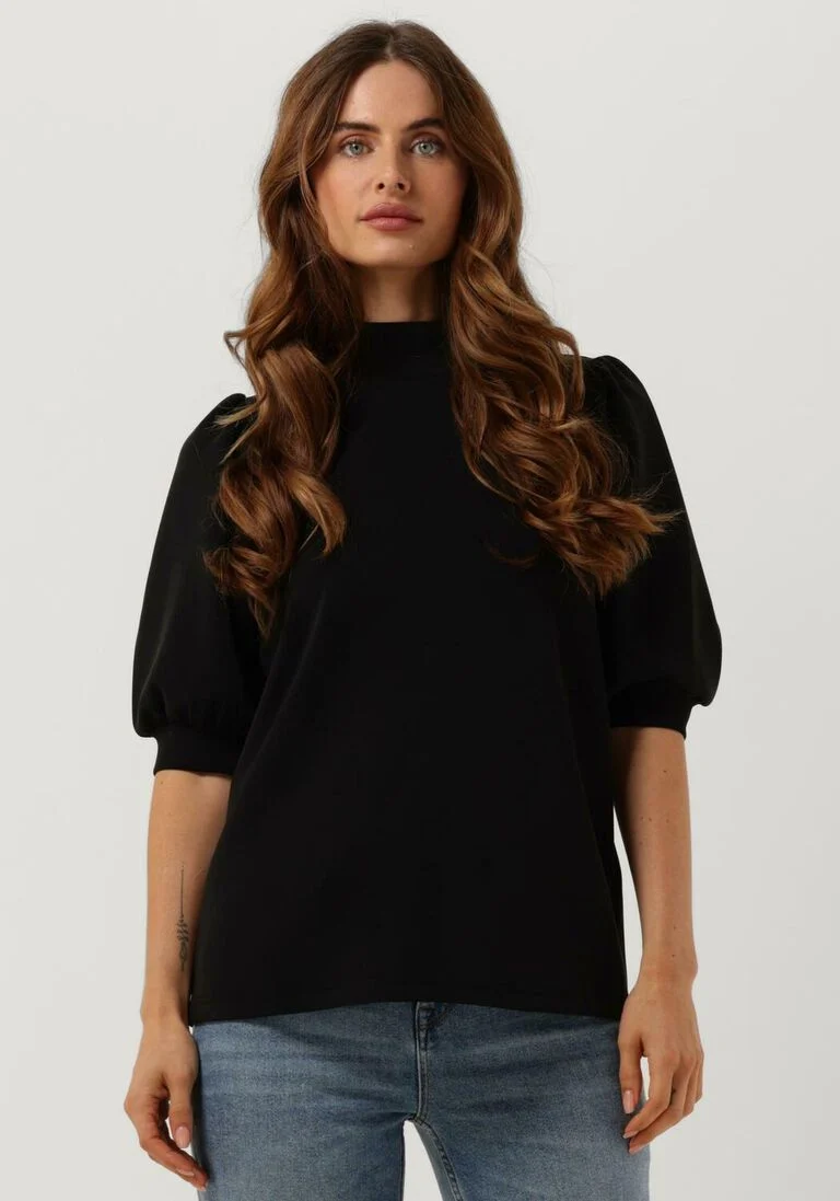 MY ESSENTIAL WARDROBE zwarte my essential wardrobe top the puff blouse