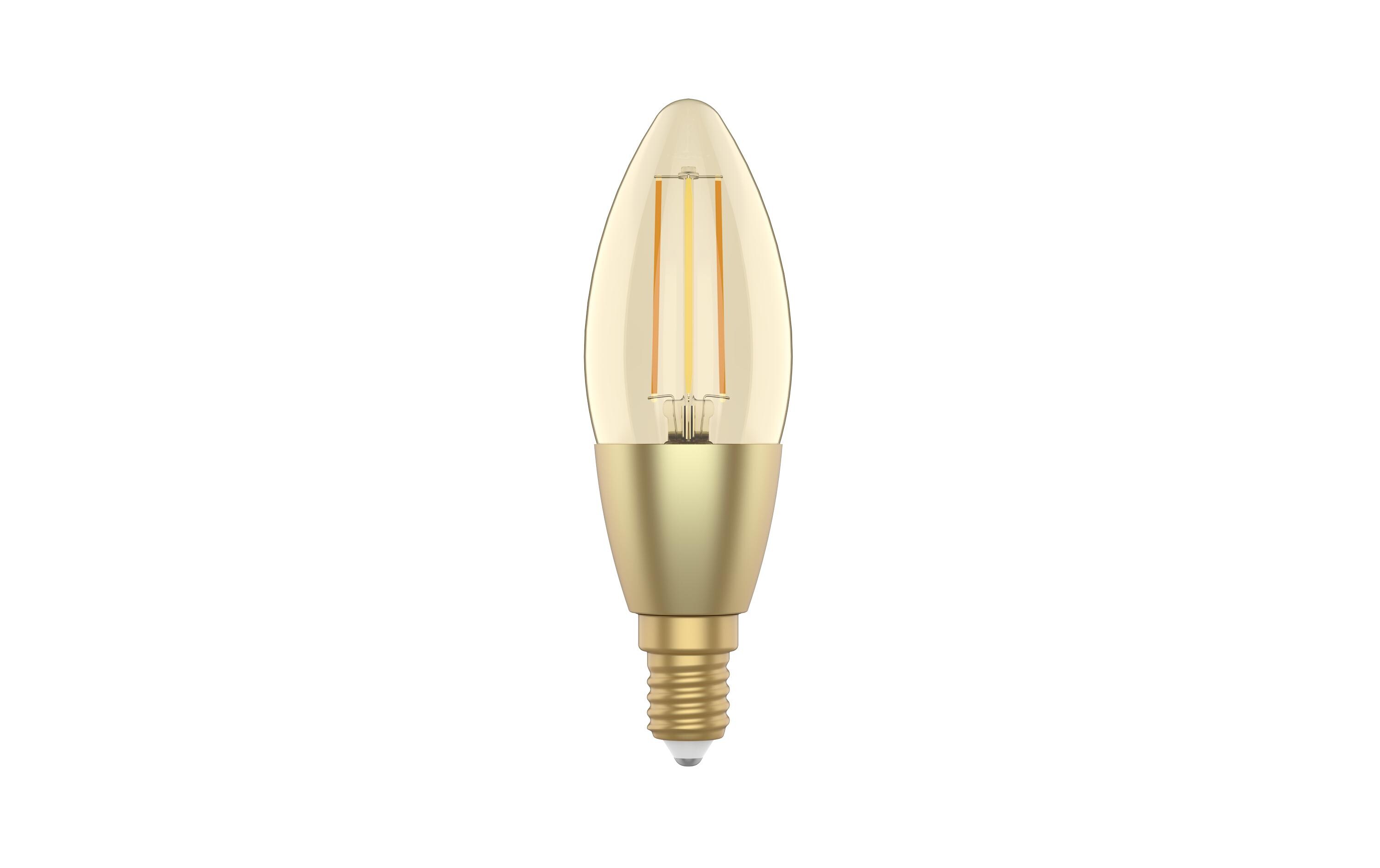 Leuchtmittel WiFi Smart Bulb Filament E14, 4.9W, 2700K-6500KSmarte LED-Filament Candle für E14 Fassungen