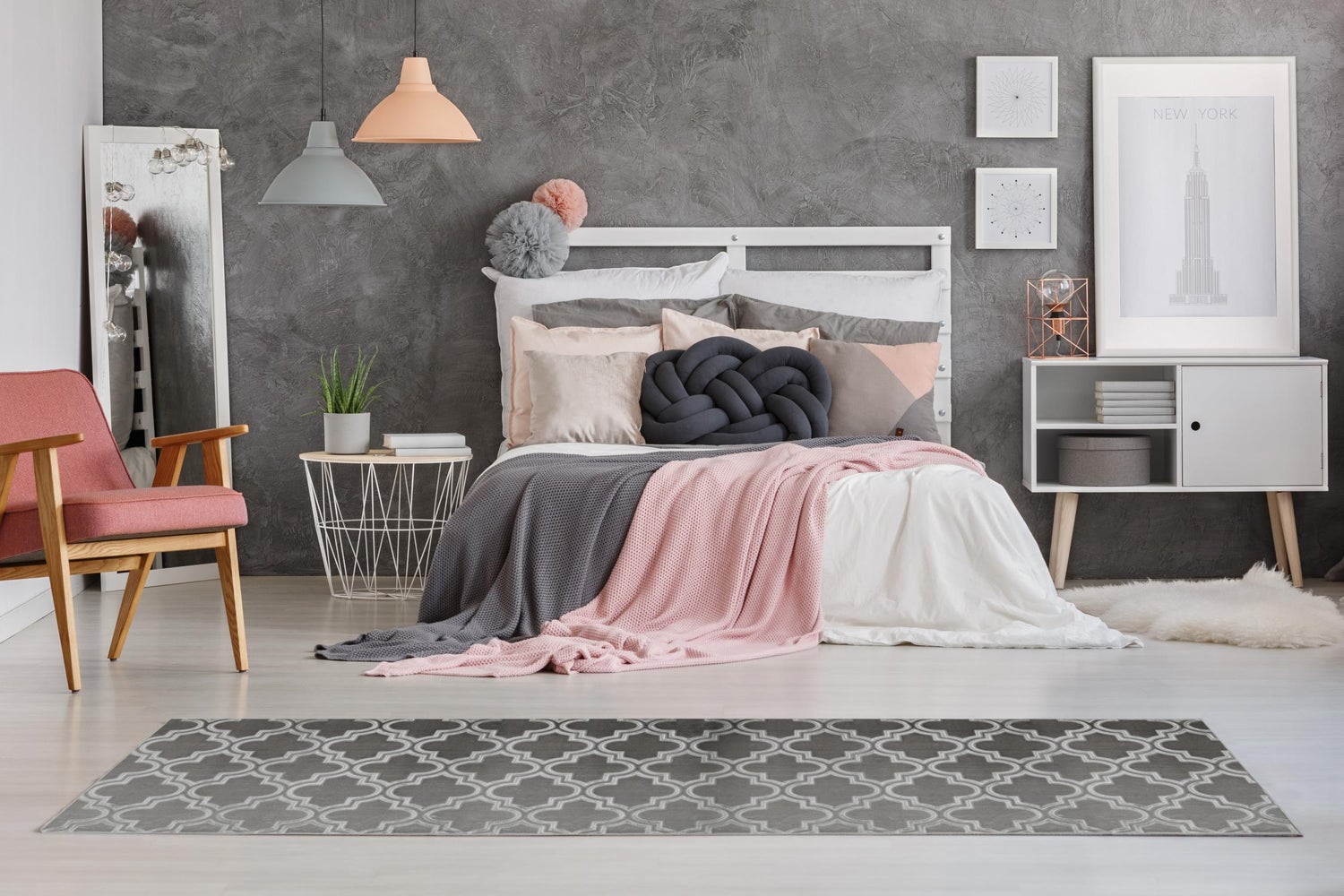 Kortpolig vloerkleed Blissique Antraciet Modern, Klassiek 120 x 170 cm
