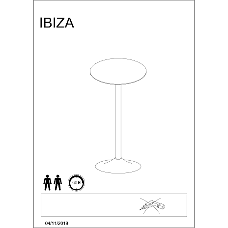 IBIZA barbord - sort