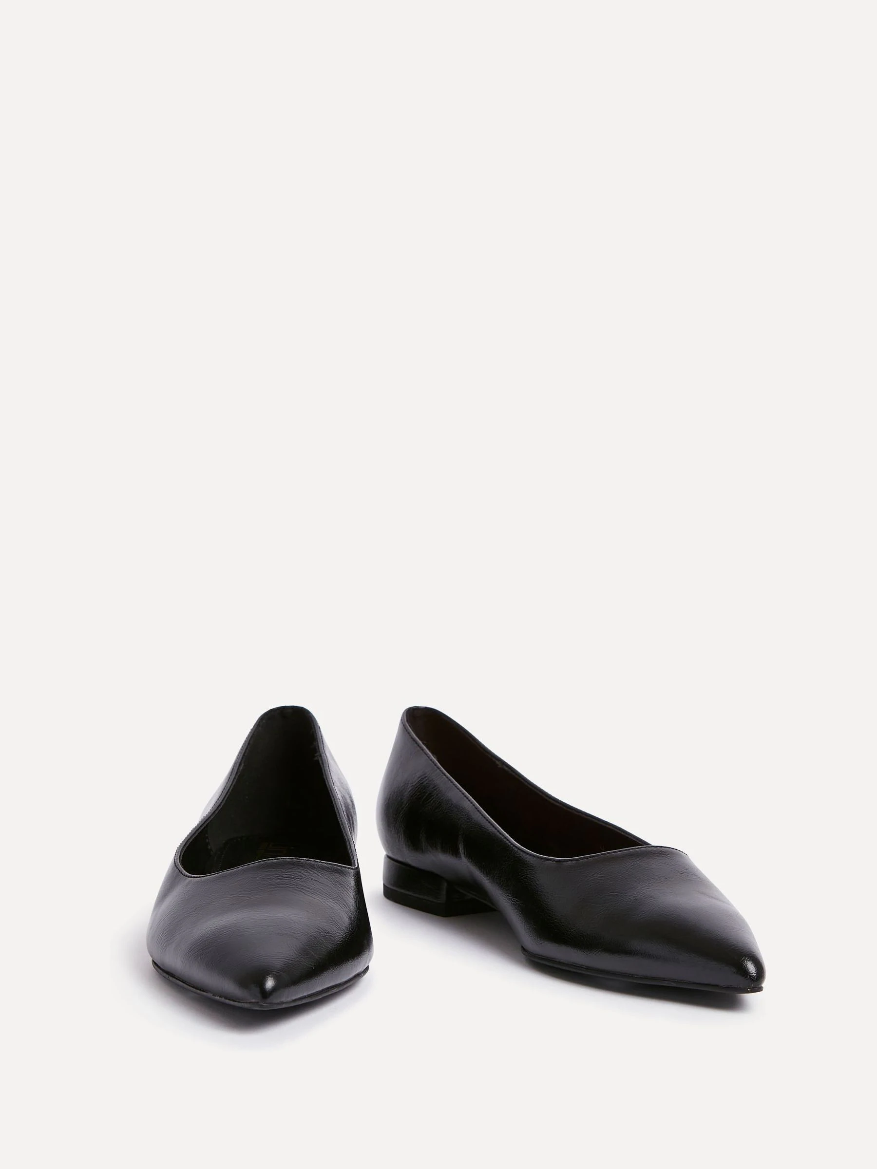 Zwart - Linzi Wide Fit Compete Pointed Toe Ballet Flat Shoes