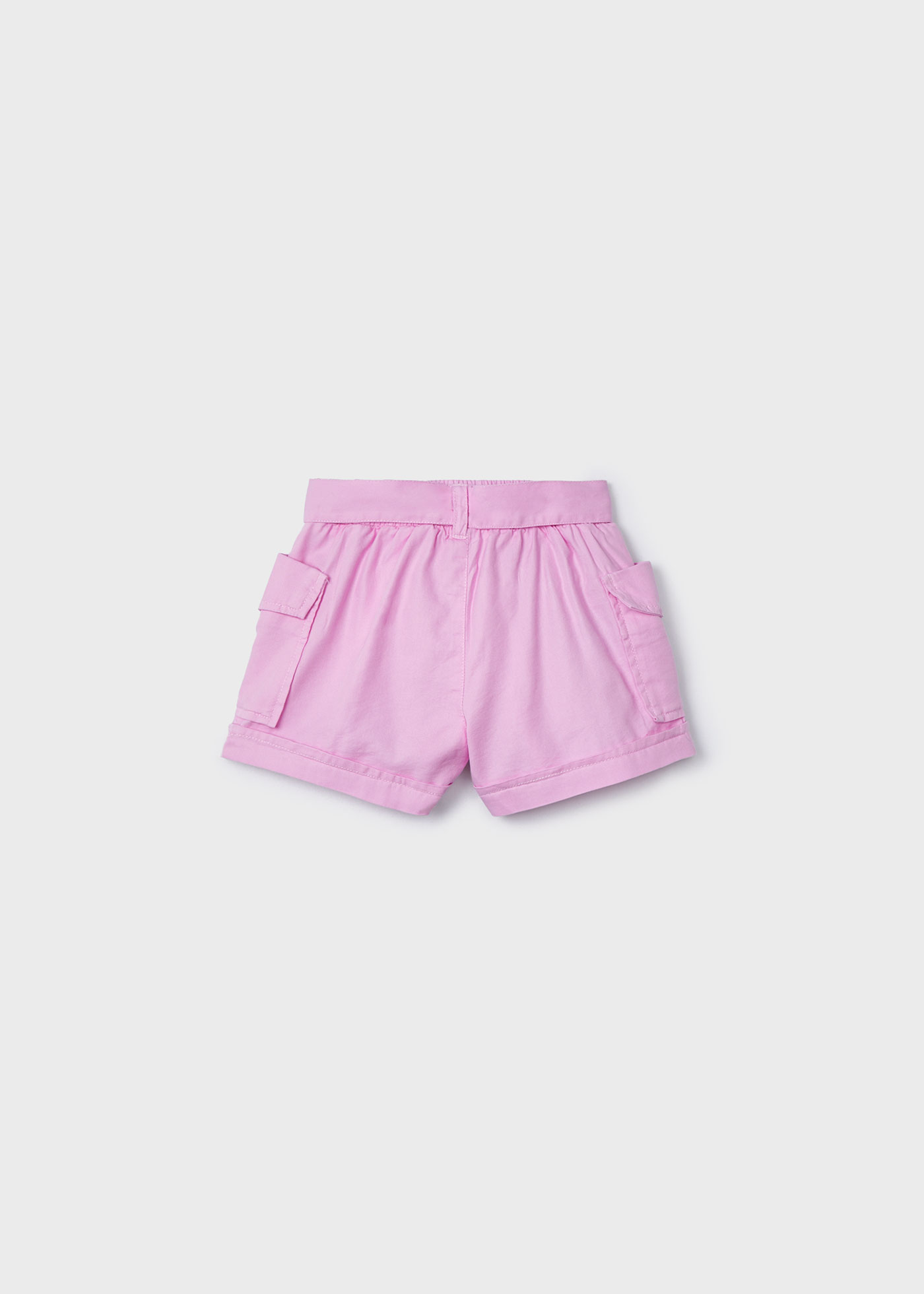 Calções para menina com bolsos, em ganga escura.