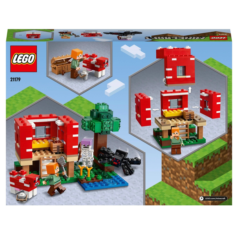 LEGO Minecraft 21179 Das Pilzhaus Spielzeug für Kinder