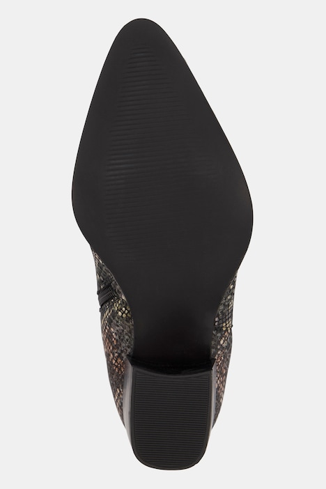 Leder-Stiefeletten, Schlangenlederoptik, Weite H