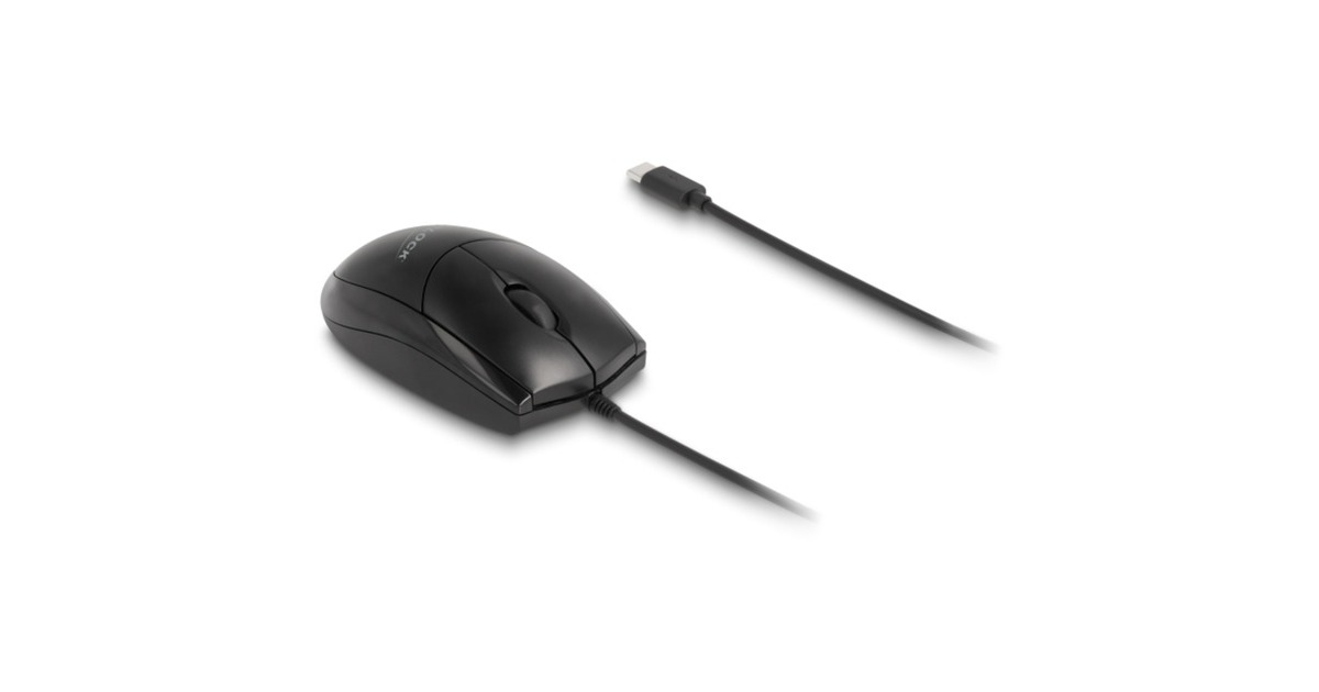 DeLOCKOptical USB Type-C Desktop Mouse – Silent  (Zwart, 1200 dpi)