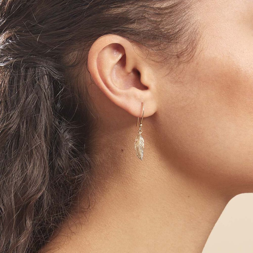 Boucles D'oreilles Pendantes Hanae Plaqué Or Jaune