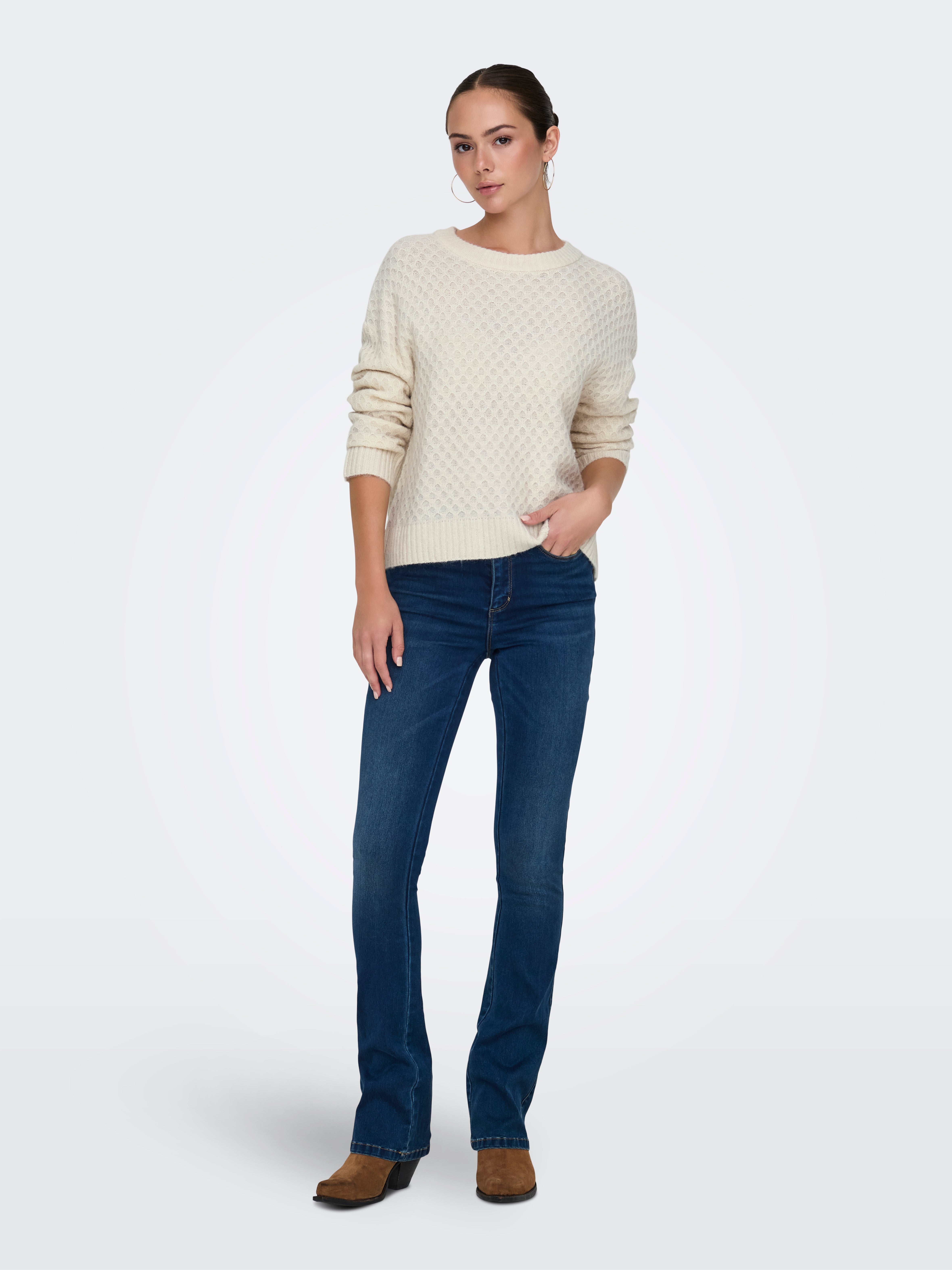JDYBIGUM Strickpullover Whitecap Gray